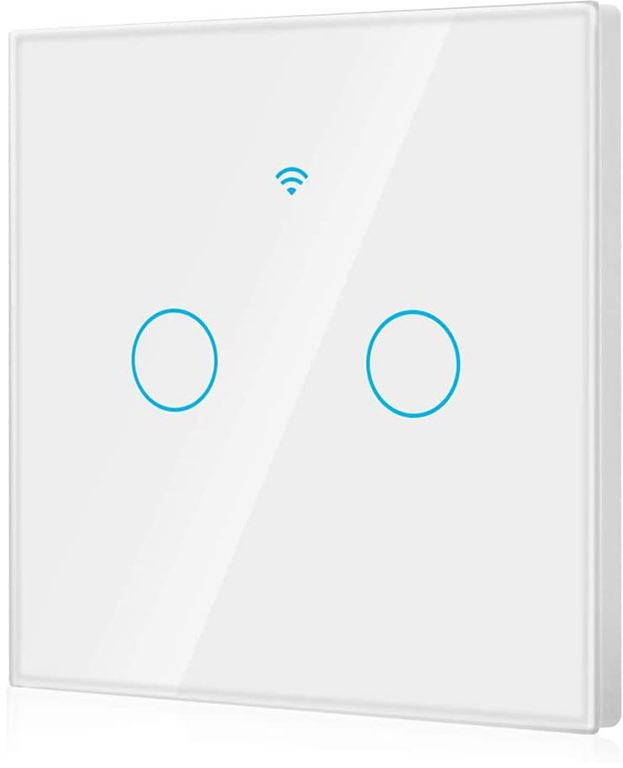 intrerupator smart cu touch rovo fn2c, 2 canale, sticla securizata, tuya, life smart, rf 433mhz, alexa si google assistant, fara - imagine 7